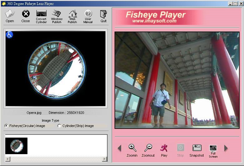 Fisheye Player Screenshot